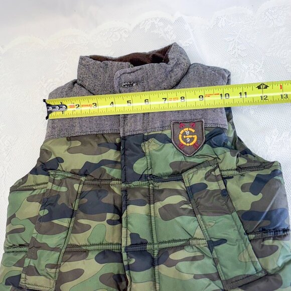 GAP Camo Puffer Vest with Gray Tweed Collar babyGAP - Picture 11 of 12